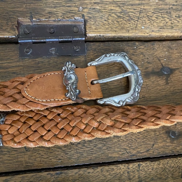 Fossil Brown Braided Leather & Silver Belt - Picture 5 of 8